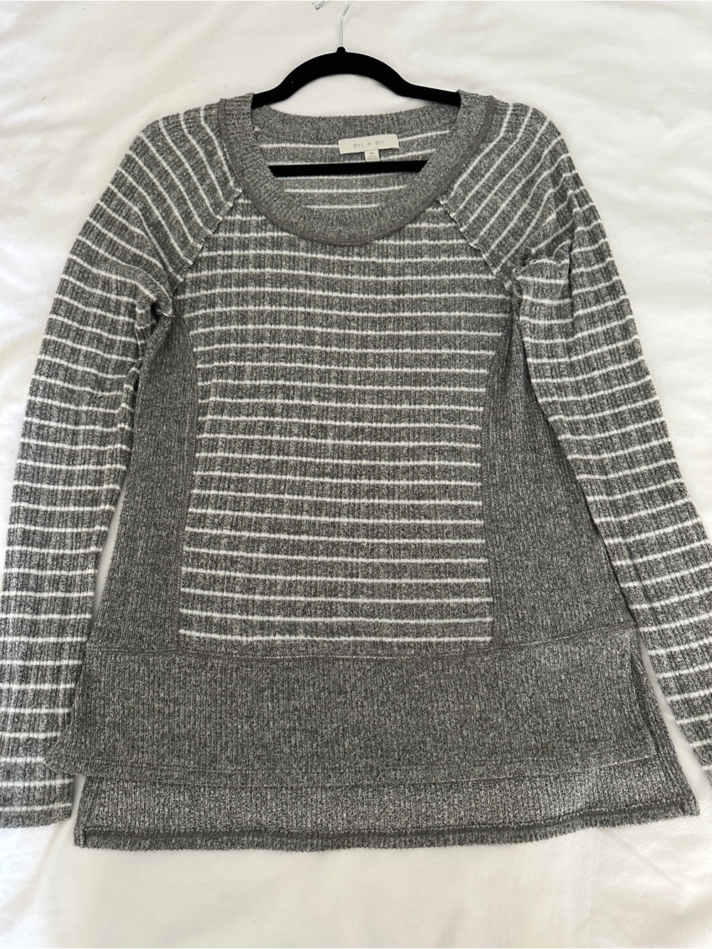 Anthropolgie Eri & Ali Gray Striped Women's Sweater